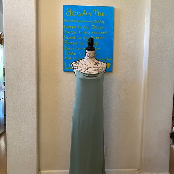 Zara Dresses & Skirts - ZARA Satin Effect Strappy Green Dress